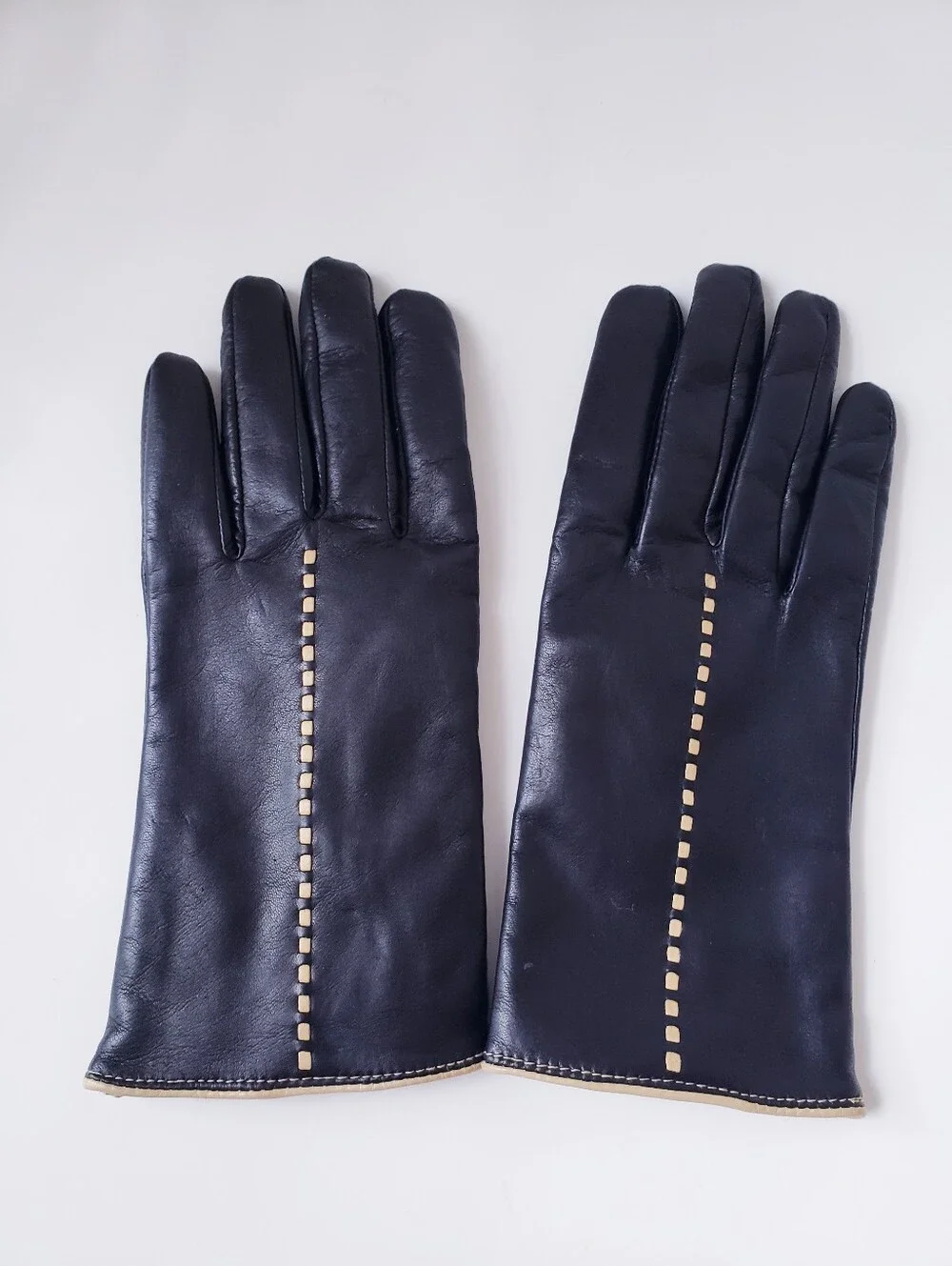Vintage Adrienne Black Leather Gloves